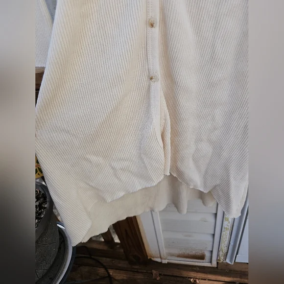 Rib Knit Long Sleeve V Neck Bodycon Midi Dress Beige Size S By Together Anthrop - Picture 3 of 9